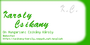karoly csikany business card